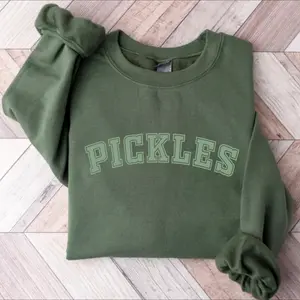 Collegiate Pickle Canning Season Graphic Sweatshirt, Fun Pickle Pickling Season Pullover Hoodie For Men & Women