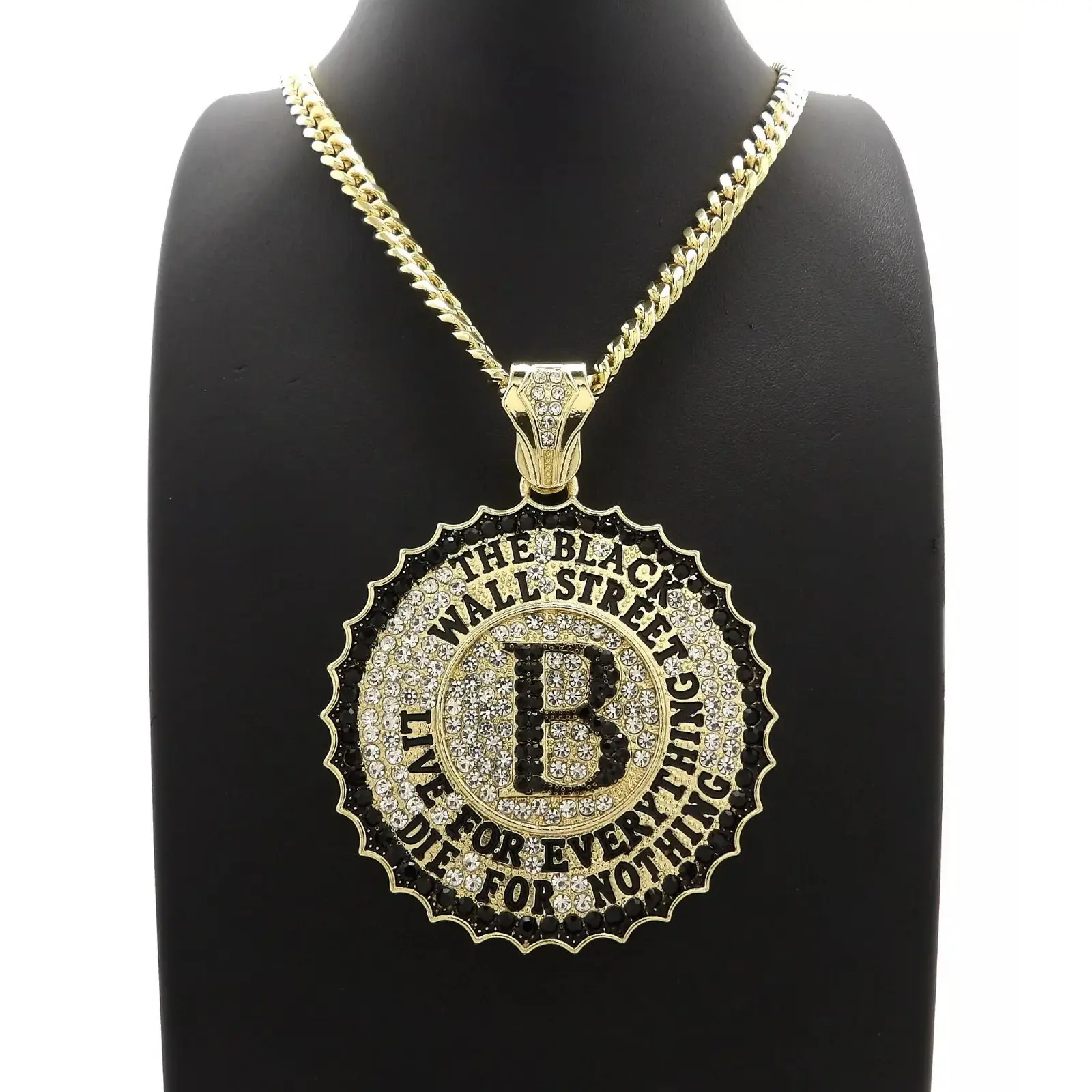 MaxBling81 Men's Large Wall Street Bull Pendant Necklace on 6mm Miami Cuban Chain & Link, Gold/Silver Plated, Streetwear Statement Jewelry & Stylish Accessories (24-36in), Iced Out Jewelry, Casual, Multi-Size, Round Shape, 2.5" Wide, Daily Wear, 3.25" Tal
