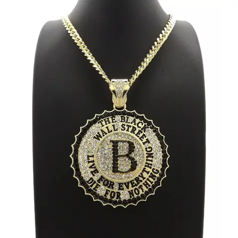 MaxBling81 Men's Iced Out Wall Street Bull Pendant Cuban Necklace - Multi-Size Miami Cuban Chain, 2.5" Wide & 3.25" Tall, 24-36in Length, Gold/Silver Coating, Round Shape, Streetwear Statement, Daily Men's Iced Out Jewelry Accessory
