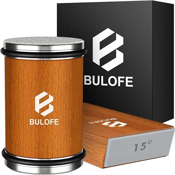 Knife Sharpener Tool, Rolling Knife Sharpeners Kit, Kitchen Knivies Sharpener with Diamond and Ceramic for Steel, Knife Sharpening with 15 & 20°, Angl