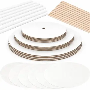 Cake Tier Stacking Kit - 10 Inch, 8 Inch, 6 Inch Cake Boards +  Paper Rounds +  and Straw Cake Dowels For Tiered Cakes - 125 count