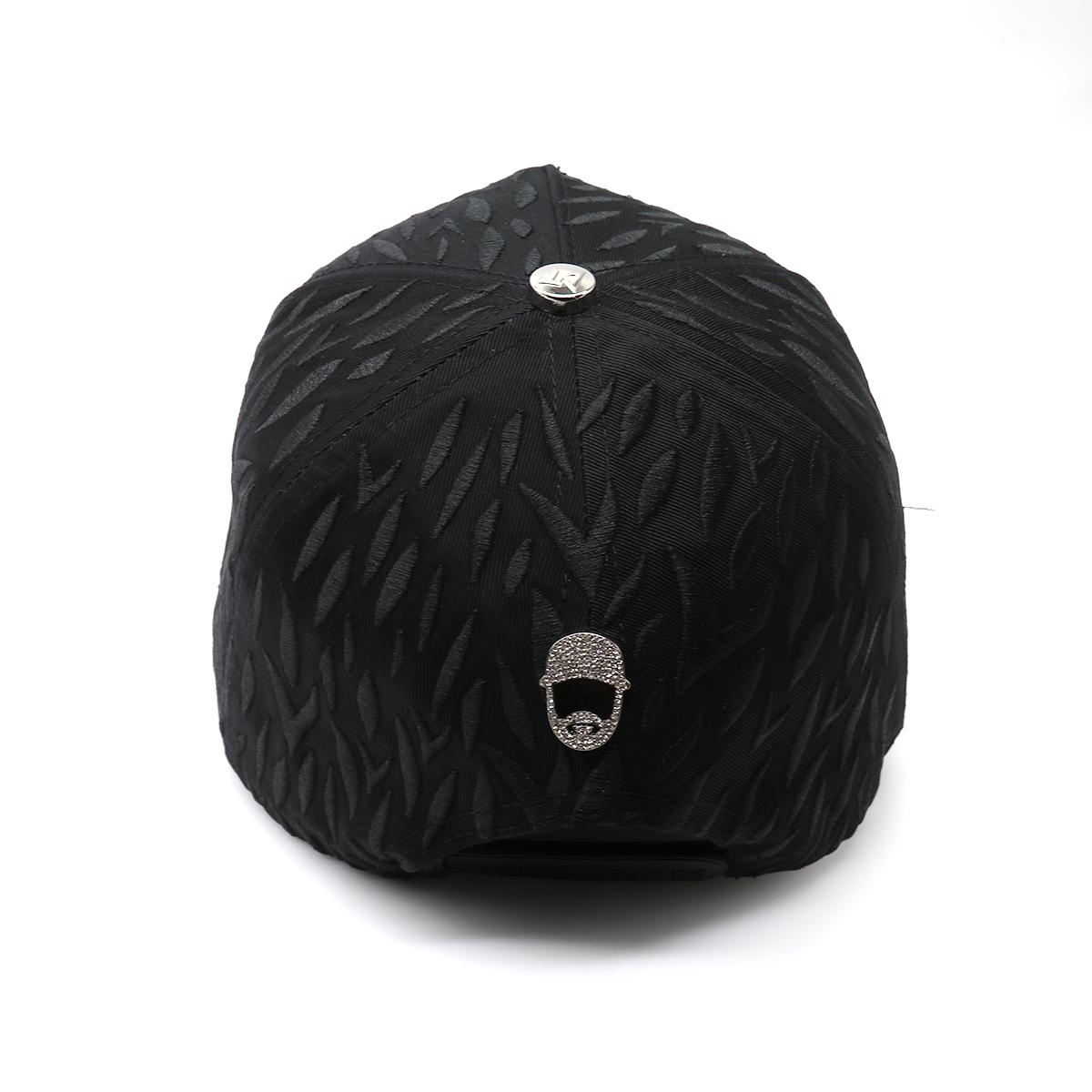 Streetwear Bling Cap with Triple Star Rhinestone Studs, Adjustable Hip Hop Snapback with Embossed Texture