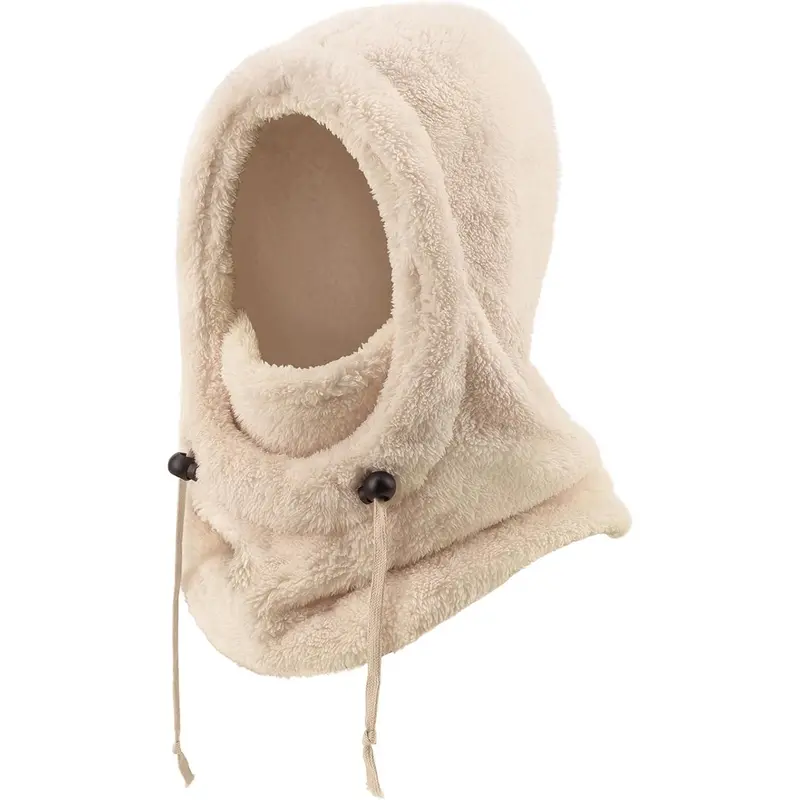 Unisex Insulated Windproof Ski Mask Winter Warm Hooded Scarf Fleece Balaclava Hat for Men Women One Size Fits Most Multi-functional Adjustable Drawstring