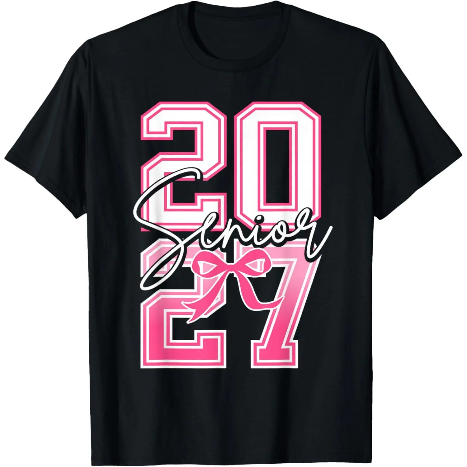 Class of 27 Senior 2027 Graduation Pink Girls T-Shirt