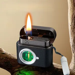 (Lighter Fluid Not Included) Cute Camera Design Lighter - Oil-Electric Hybrid with Camera Design Lighter, Portable Refillable lighter for Outdoor & Indoor Use - Camping Gear, Sleek Design, Durable Construction