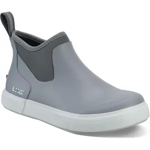 Men's 6'' Ankle Deck Boots Saltwater Fishing Booties Waterproof Rubber Rain Boots High Traction