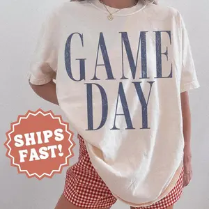  [Sale off up to 50%] Game Day Shirt, Football Mom Shirt, Baseball Mom, Fall Apparel, Women's Sport, Graphic Tee, Cute Oversized Shirt, Graphic Streetwear T-shirt
