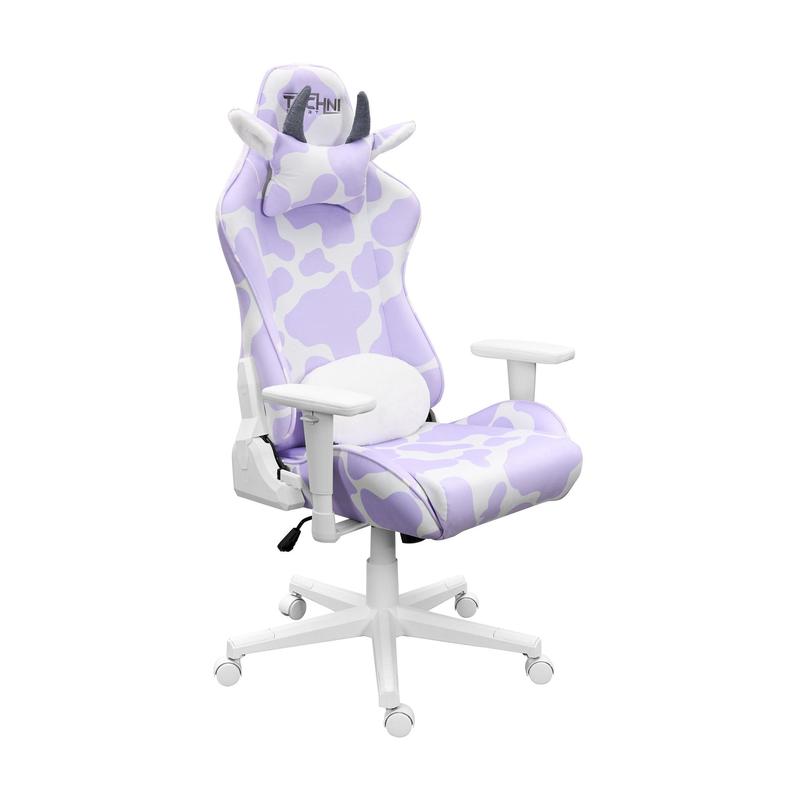 Techni Sport Cow Print Memory Foam AdjustablePC Gaming Chair
