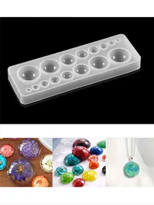 Mirror Crystal Drop Glue Gem Aromatherapy Gypsum Mold, Multicircle Handmade Silicone Mold Molding for DIY Crafts & Decorations