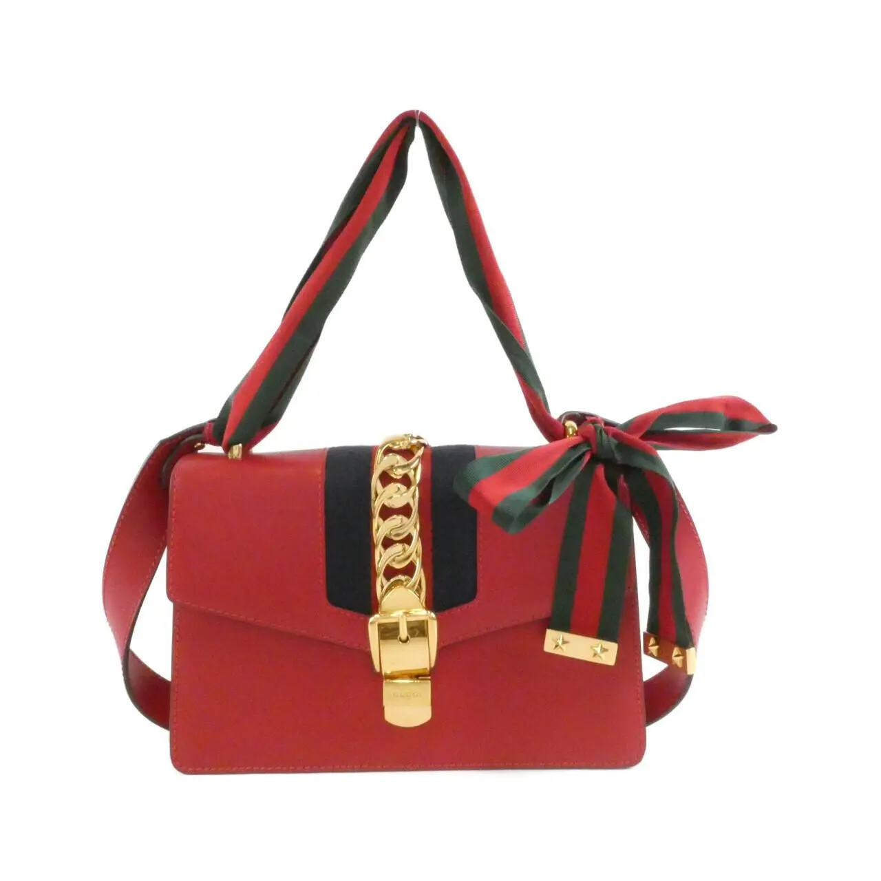 Pre-owned GUCCI Calfskin Shoulder Bags Sylvie Leather Shoulder Bag