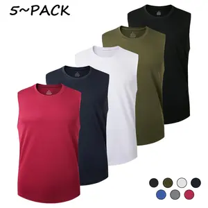 Men's 5/10 Pack Running Tank Tops Breathable Workout Muscle Sleeveless T-Shirts Summer Gym Suitness Vests Quick Dry Tops Training Bodybuilding Shirts Gymclothing Gymapparel