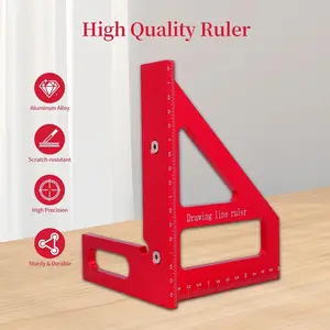 Double Scale Aluminum Alloy Ruler, Woodworking Depth Gauge, Adjustable Height Measuring Tool for Router Table and Band Saw Setup