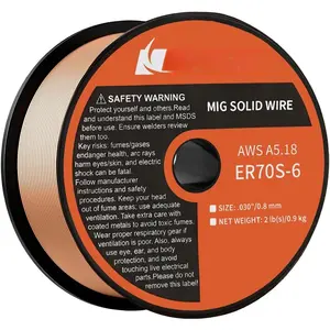 Solid MIG Welding Wire ER70S-6 0.30 Inch 2LB Spool - Low Spatter Carbon Steel Gas Shielded Wire with High Feedability ABS Spool for  Position Welding
