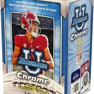 Bowman University 2022 Chrome College Trading Cards - Three Full Size Memorabilia and Bowman U Sports Card Pack Featuring Tomorrow's Stars