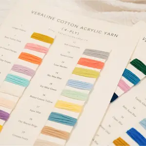 Premium Cotton Acrylic Yarn (4-Ply) Color Card
