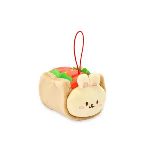 Hotdog Bunniroll Plush Keychain