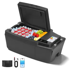 VEVOR 12 Volt Refrigerator, 21.1 QT/ 20L Car Fridge for Tesla Model 3, Portable Electric Freezer Compressor with APP Control, 12V/24V DC, 3℉ to 50℉