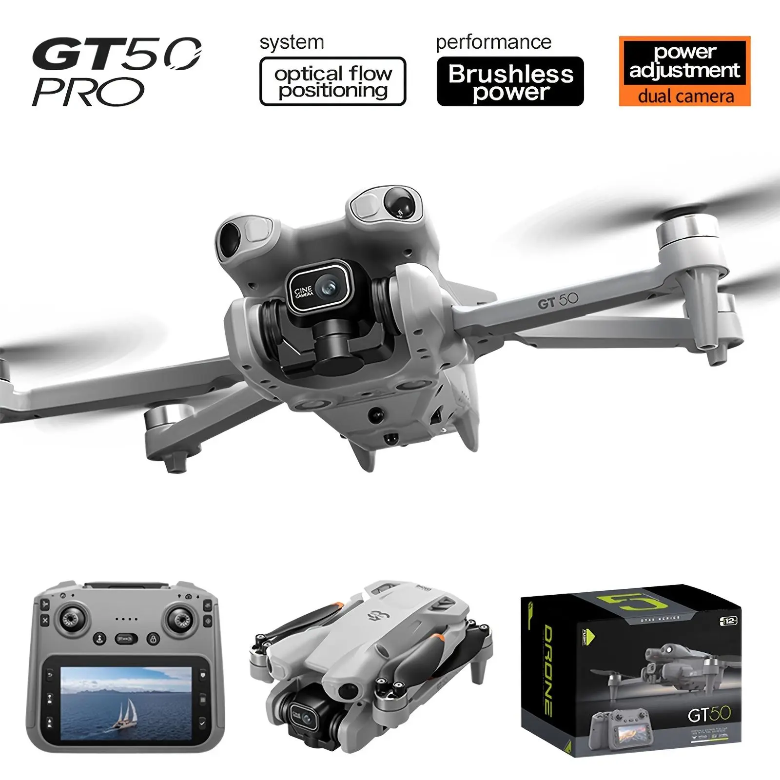 GT50 Drone 4K Professional WIFI Aerial Photography Brushless Motor Foldable Quadcopter Toy