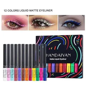 12 Colors UV Glow Matte Eyeliner, Colorful Neon Liquid Eyeliner, Waterproof High Pigmented Long Lasting Quick Dry Rainbow Eyeliner Pencil, Eyes Makeup Kit for Women Girls, Cosmetic Gift,Halloween Christmas Music Festival Makeup liquid eyeliner  liner