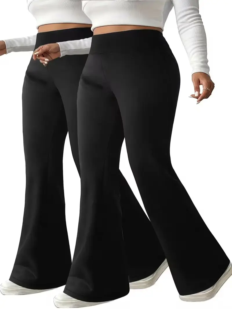 2 Pack Flare Leggings for Women Yoga Pants High Waisted Crossover Flare Leggings Bootcut Casual Yoga Pants