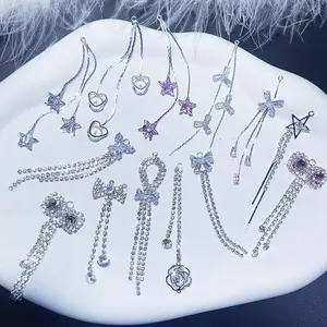 Fairy Premium Butterfly Star Zircon Tassel Charms, Crystal Phone Straps & Earring Pendants, DIY Jewelry Making Accessories