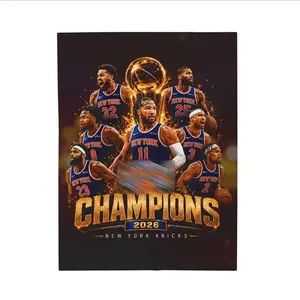 Knicks Basketball - The Champions 2026 Premium Fleece Blanket V2, Knicks Basketball Fans Apparel, Jalen Brunson Fans Basketball Cozy Blanket, Gift For Basketball Fan