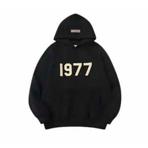 1977 Basic Hoodie Black Sweatshirt Unisex Tracksuits Fleece High-end Street Hip Hop Men Women Sports Casual Trousers Streetwear Womenswear