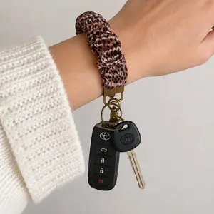 Scrunchie Keychain Leopard Polka Dot Checkered