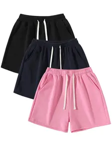 Unisex Casual Drawstring Waist Shorts, Soft Warm Fabric for All Seasons, Simple Design Suitable for Any Occasion, Gym Shorts, Plain Drawstring Shorts