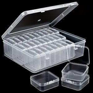 30 Plastic Storage Boxes, Mini Craft Organizer with Hinged Lid and Labels, Bead Sorter for Jewelry and Crafts