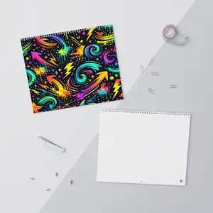 Vibrant Neon Minimal 2026 Wall Calendar | Vertical Monthly Planner, Spiral-Bound Calendar