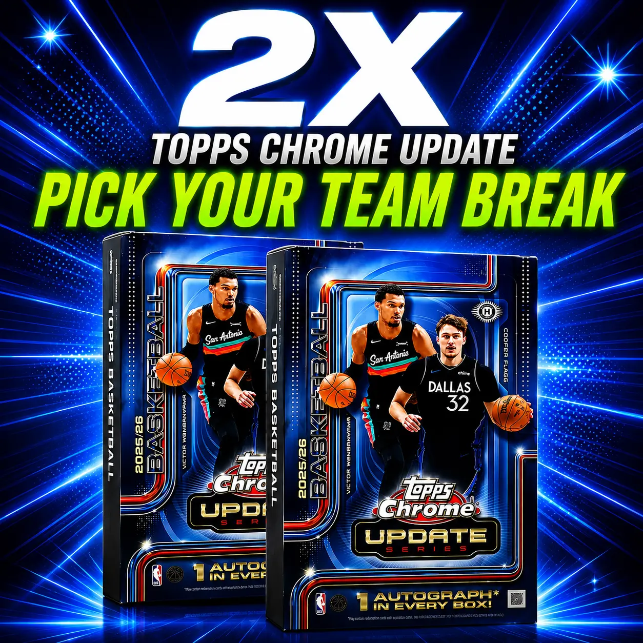 NBA PYT 2025-2026 Topps Chrome Update 2x Hobby Box