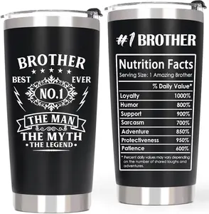 Gift for Brother, Best Brother Gifts from Sister Brother - Christmas Gifts for Big Older Little Brother - Best Brother Ever Gifts Brother Cup - to My Brother Gifts for Men Tumbler