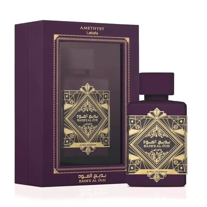 Lattafa Bade’e Al Oud Amethyst or Men and Women Eau de Parfum Spray, 3.4 Ounce Floral Oud Amber Vanilla Fragrance