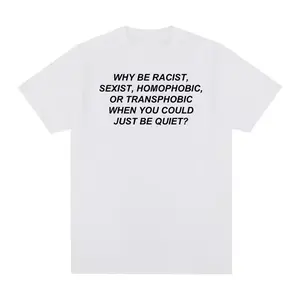 Vintage Frank Slogan Why Be Racist T-Shirt, Rapper, Hip Hop, Fashion, Radio Concert T-Shirt, Gift For Fans, Unisex, Round Neck, Short Sleeve, Cotton  	