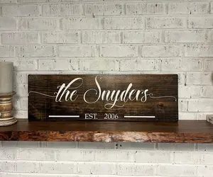 Custom Name Gift, Custom Last Name Sign, Name Wall Decor, Custom Name Established Date Sign, Wedding Gift, Anniversary Gift Wood Sign