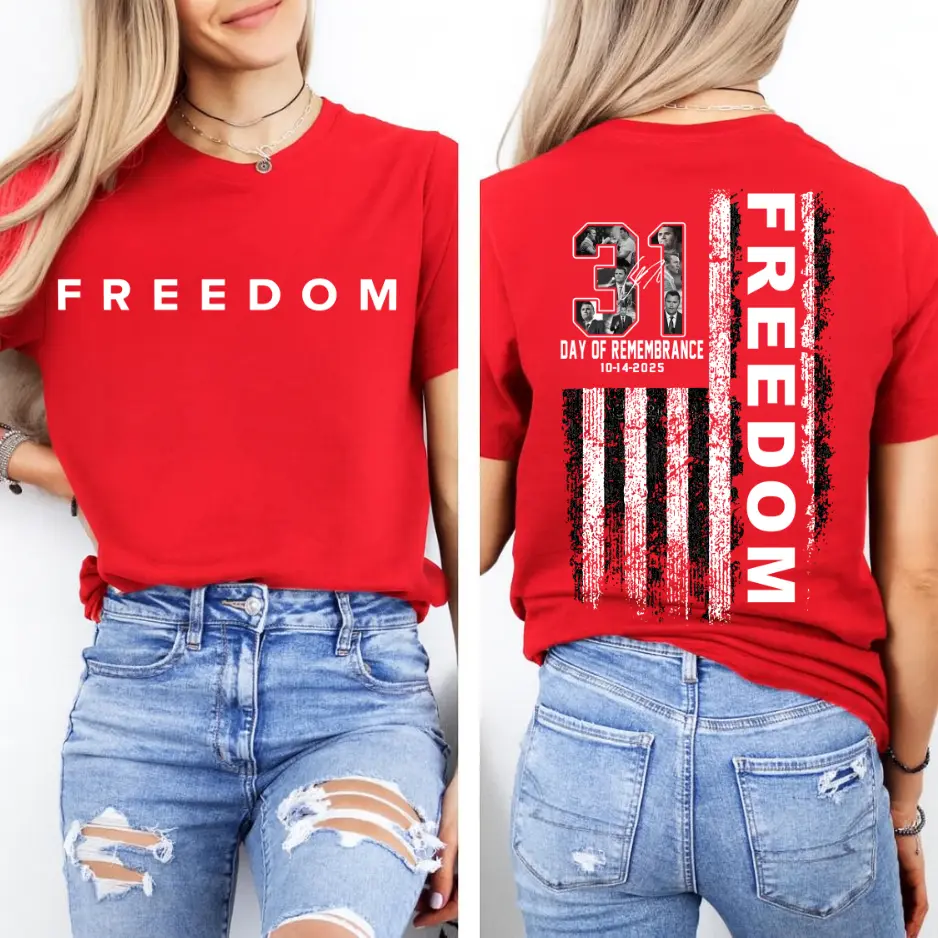 Freedom 14th October Wear Red T-Shirt, Remembrance Day Shirt, 31 Years Day of Remembrance Shirt, Tribute CJK Men Women Casual Cotton Tee, Graphic True American Patriot Top