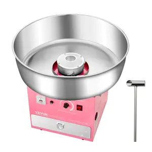 VEVOR Electric Cotton Candy Machine,  , 1000W Commercial Candy Floss Maker with 20.5 in Stainless Steel Bowl, Sugar Scoop, and Drawer, Easy Home Use, Perfect for Kids Birthday, Family Party, Pink
