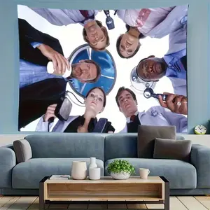 House Doctor TV Series Medical Tapestry Poster - Funny Hospital Decor, Doctor Theme, Horizontal Wall Hanging Suitable for Living Room, Bedroom, Dorm Room - Easy-to-Hang, No-Trace Design - Perfect Gift for Medical Professionals and Fans, Herringbone Patter