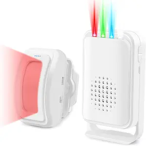 Wireless Motion Sensor Door Chime, Motion Sensor Alarm, Ring Door Alarm Sensor, Ring Motion Sensor for Indoor Home Business Store Office School 17Ringtone 4LED Indicator Vibration Function