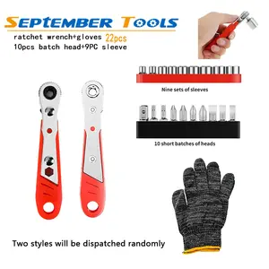 22pcs Hexagon Ratchet Spanner 1/4 Inch Mini Hex Quick Release Socket Tools Household Handle Repair Wrench Screwdriver Drill Bits Tools suit