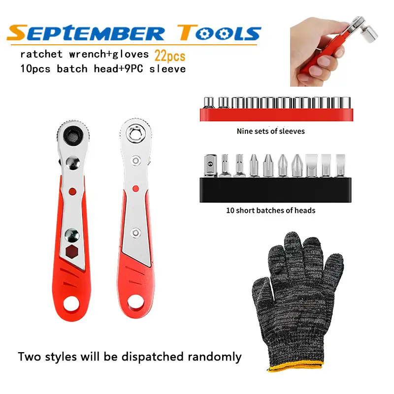 22pcs Compact Hexagon Ratchet Spanner Set - 1/4 in Mini Hex Ratchets with Quick-Release Grip, Household Repair Handle Wrench, Ratchets+Bits, All-Season Hand Tools Kit for Repair Tasks