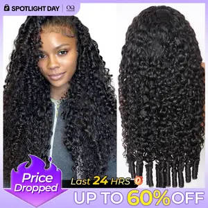 OQ HAIR Full Burmese Curly 13x6 Lace Frontal Glueless Wigs #4 Chocolate Brown Color 220% Density Water Wave Virgin Human Hair Wigs Pre Plucked Natural Hairline