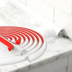 Flexible Quarter Round Molding (10 Ft / 120 Inch) -  Self-Adhesive  Trim for Floor Gaps & Bathtubs, Easy No-Tool Installation, -Free Gap Cover