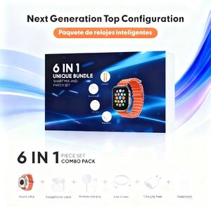 6-in-1 Smartwatch Kit for  with Bluetooth Headphones 20W Fast Charger Type-C Cable Adapter Audio Support Compact Portable Wearable Tech Charging Wireless
