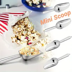 4 Pack Mini Scoop,3 Ounce Stainless Steel Kitchen Utility Scoops,Ideal for Candy/Ice Cube/Sugar/Coffee Bean,Food Grade & Anti Rust,Kitchen Utensils Cutlery Glass