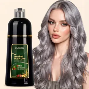 3-in-1 Silver Gray Hair Dye Shampoo for Men & Women – Covers Gray Hair & Beard in 10 Minutes, Natural Plant-Based Herbal Formula, Vegan & Ammonia-Free, Salon-Quality Color Lasts Up to 4 Weeks, Hair Care & Coloring in One, 500ml Haircare
