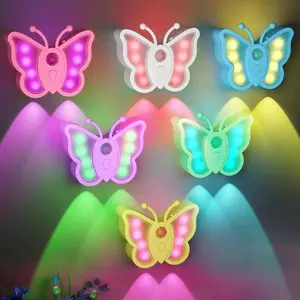 Butterfly Night Light, Human Body Induction Self-Adhesive Magnetic Night Light, Corridor Bar Counter Night Light, Children's Bedroom Night Light, Rechargeable Ambient Wall Light