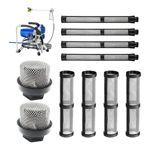 10-pack of airless paint sprayer filters, including 2 pump filters, 4 core filters, and 4 gun filters. Suitable for Gra-co models 390, 395, 490, 495, 595, and 3400 spray guns.