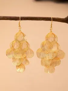 Bohemian Spring Summer Fashion Hollow Leaf Petal Fringe Earrings, Versatile Daily Vacation Party Wear, Stylish Jewelry for Women